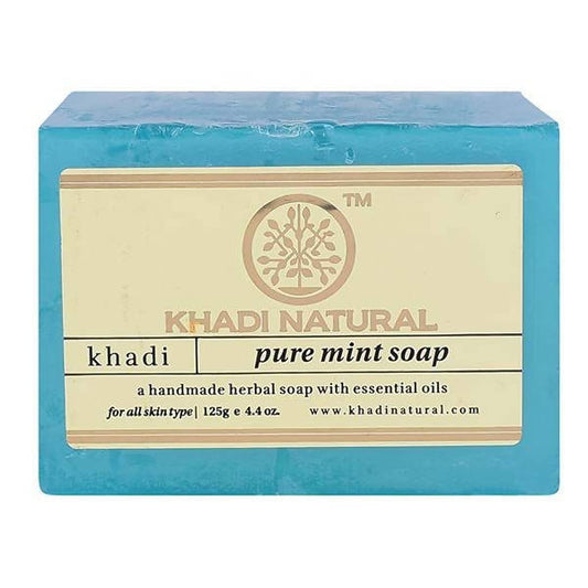 Khadi Natural Herbal Pure Mint Soap - 125 gm - Pack of 2