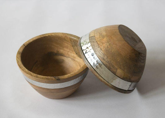 Hammered Nickel Nut Bowl