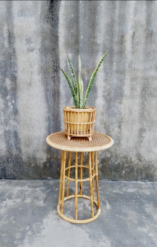 Vertical Bars Bamboo Planter
