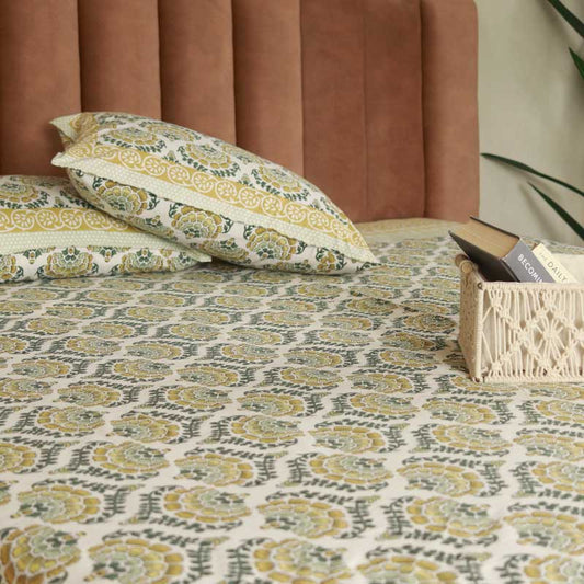 Aura Printed Cotton Bedding Set | King Size