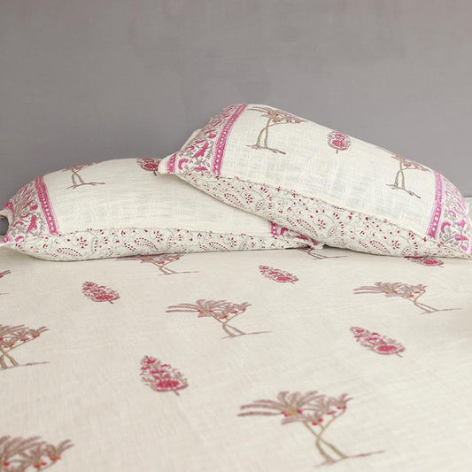 White Tree Printed Cotton Bedding Set | King Size