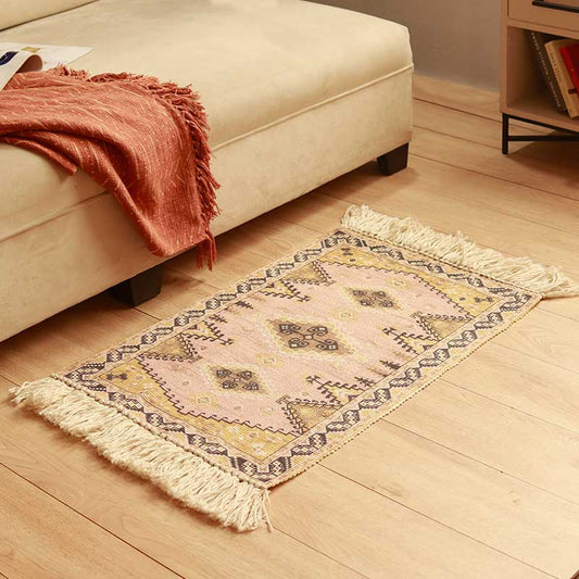 Contempraory Multi-colored Printed Dhurrie | Floormat | 34x21 Inches