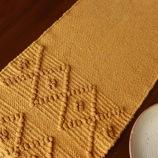 Ochre Hand-loomed Cotton Runner | 72 x 13 Inches