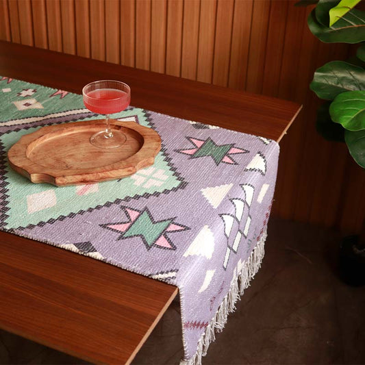 Multicolor Hand-loomed Cotton Runner | 72 x 13 Inches