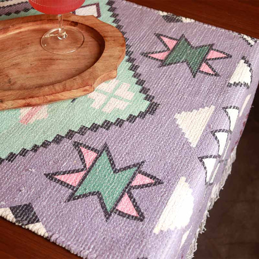 Multicolor Hand-loomed Cotton Runner | 72 x 13 Inches