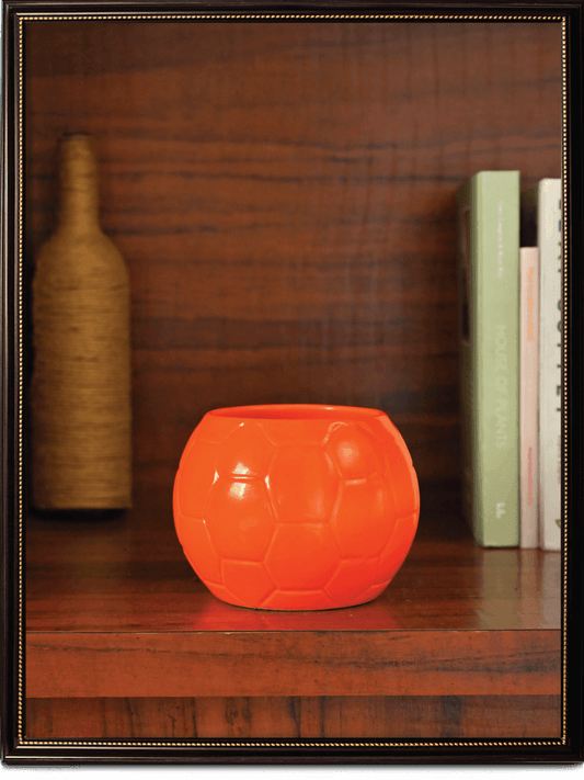 Orange Football Ceramic Pot