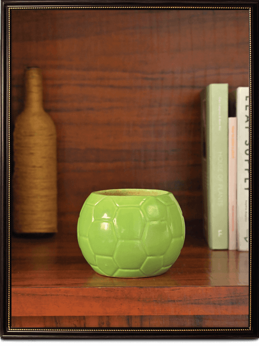 Light green Football Ceramic Pot