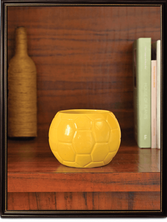 Yellow Football Ceramic Pot