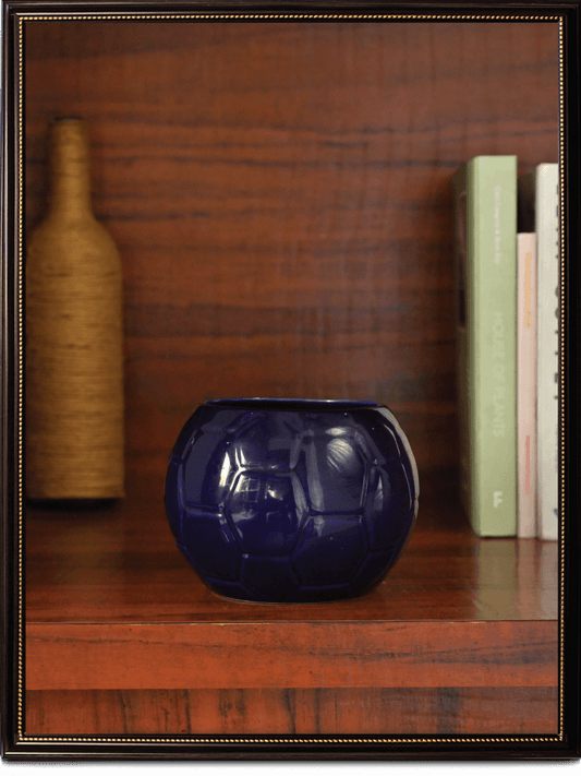 Blue Football Ceramic Pot