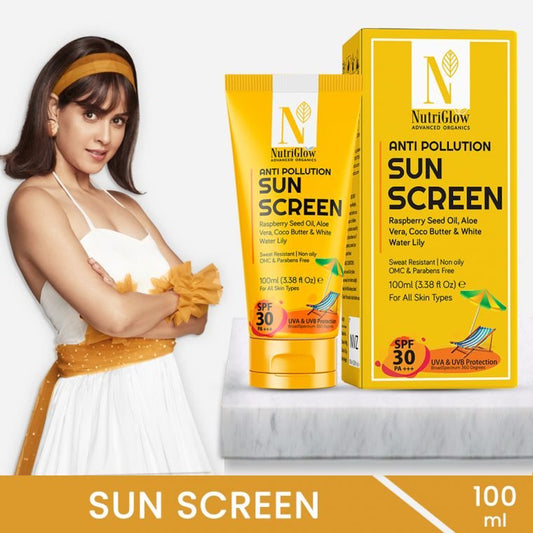 NutriGlow Advanced Organics Anti Pollution Sun Screen SPF 30 PA+++ - 100 ml