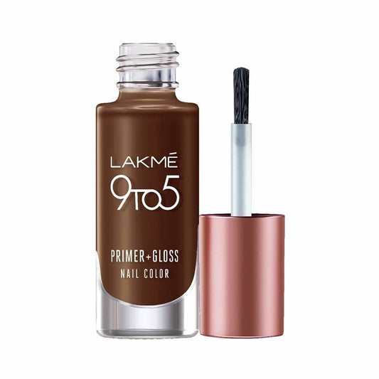 Lakme 9 to 5 Primer + Gloss Nail Colour  Woody Desk - 6 ml