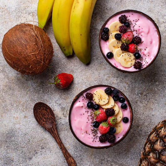 Classic Coconut Shell Bowl With Spoon | Set of 4