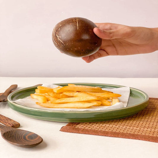 Salt & Pepper Coconut Shell Shakers | Set of 2