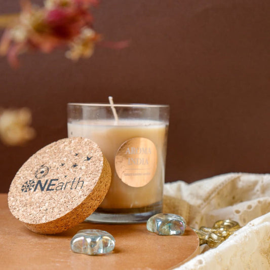 Jasmine Luxury Scented Candle with Cork Lid | Single, Set of 2