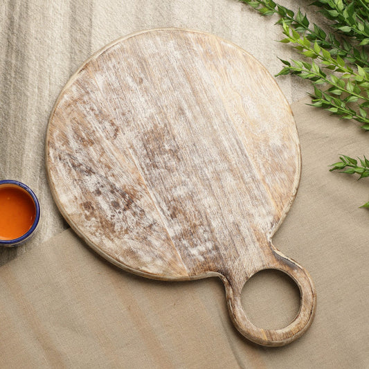 Wooden Serving Platter Distressed White