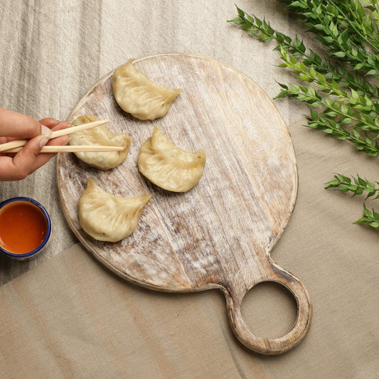 Wooden Serving Platter Distressed White