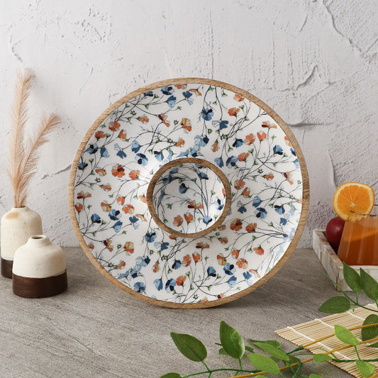 Wooden Circular Dip Bowl Platter | Spring Meadow