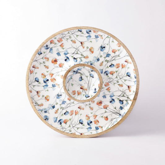 Wooden Circular Dip Bowl Platter | Spring Meadow