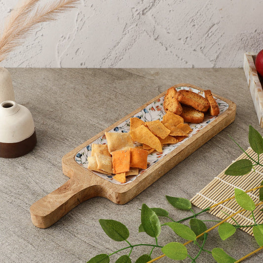 Wooden Paddle Shaped Platter | Spring Meadow