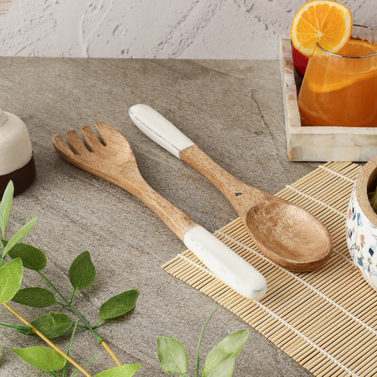 White Wooden Cutlery