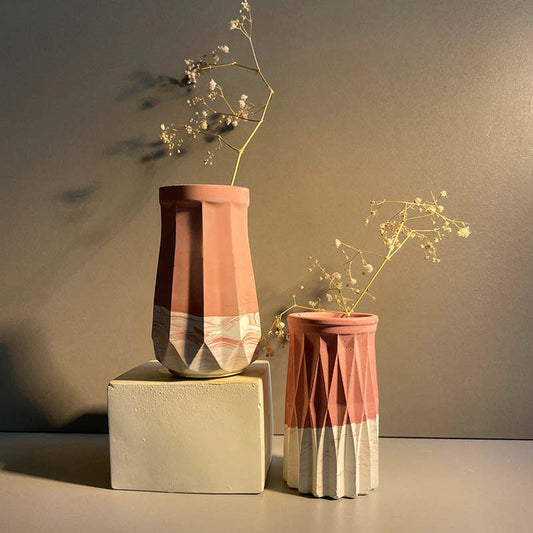 Raspberry Origami Vase Set | Set of 2