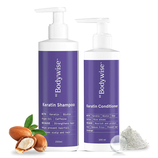 BeBodywise Keratin Shampoo -250ml and Conditioner-200ml