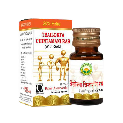 Basic Ayurveda Trailokya Chintamani Ras with Gold -6 Tablets
