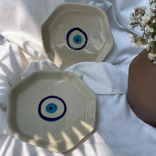 Meleph Evil Eye Snacks Platters | Set Of 2