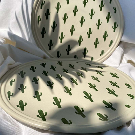 Cacti Ceramic Dinner Platters | Set Of 2