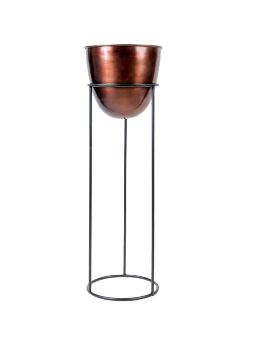 Copper Planter with Black Stand | Multiple Sizes