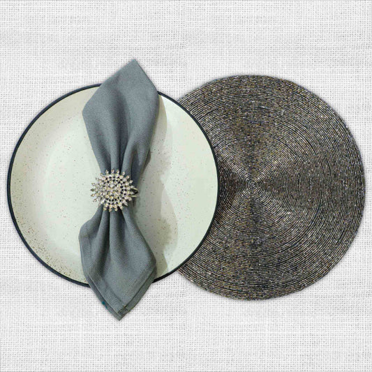 Smoke Beaded Placemats | Set of 4