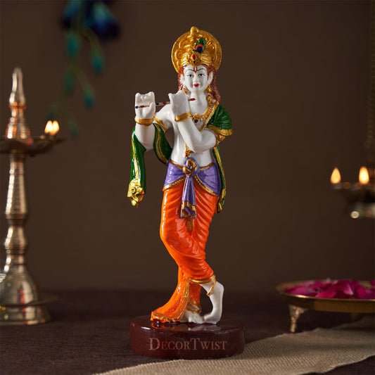 Polyresin Lord Krishna with Flute Statue