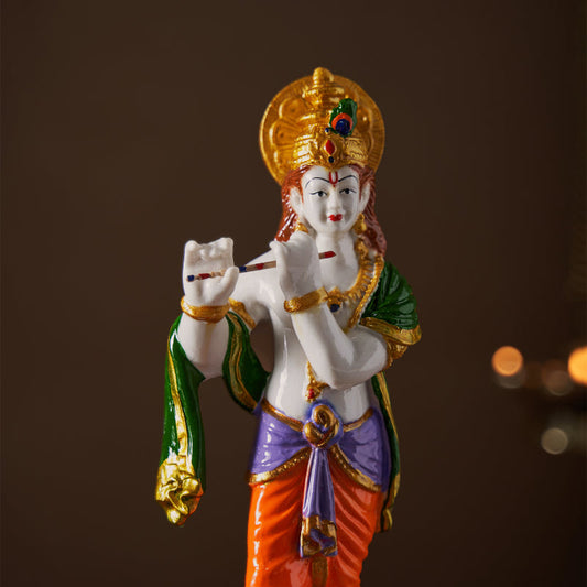 Polyresin Lord Krishna with Flute Statue