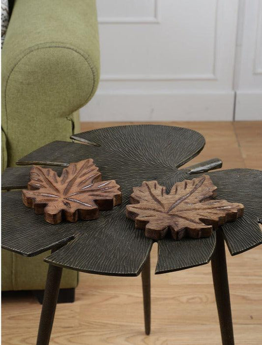 Wooden Leaf Trivet | Set of 2