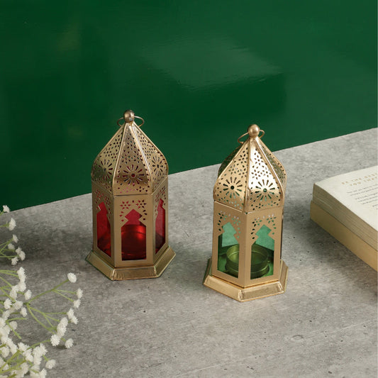 Decorative Moroccan Lantern Candle Holder | Set of 2