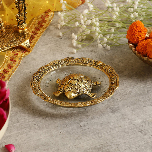 Turtle on Plate Vastu Statue