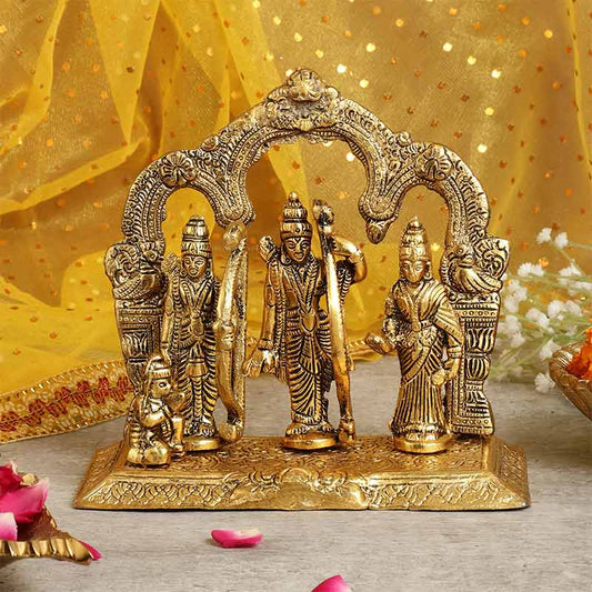 Lord Ram Darbar With Sita Laxman And Hanuman Ji Metal Showpiece