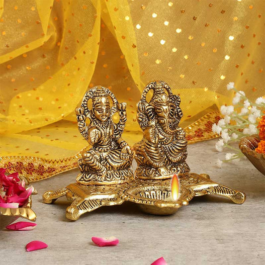 Goddess Metal Laxmi Ganesh Ji Chowki Diya