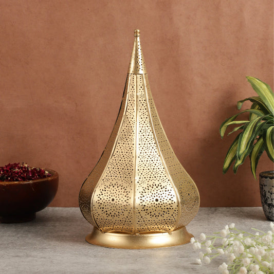 Gold Moroccan Lantern Candle Holder