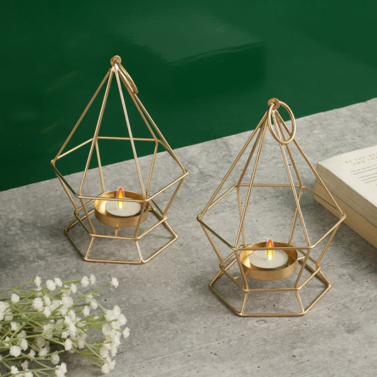 Gold Tealight Candle Holder | Set of 2