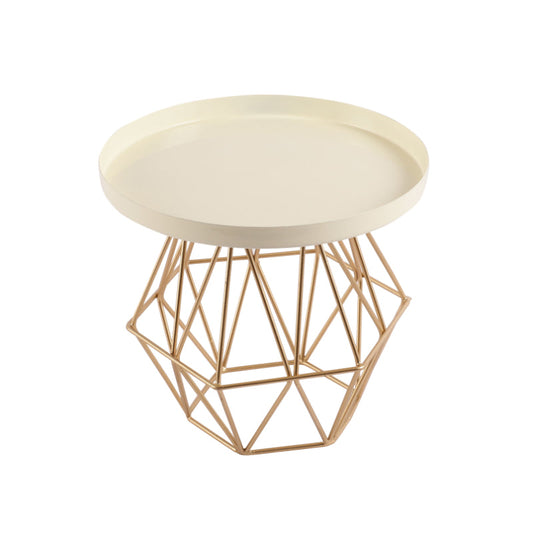 White & Gold Decorative Metal Cake Stand