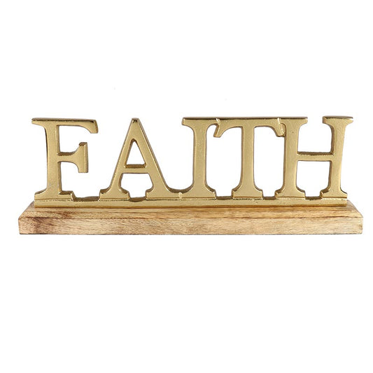 Sorrel Metal FreeStanding Tabletop Faith Sign | Multiple Colors