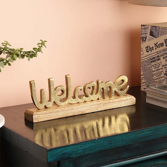 Satine Metal Free Standing Tabletop Welcome Sign | Multiple Colors