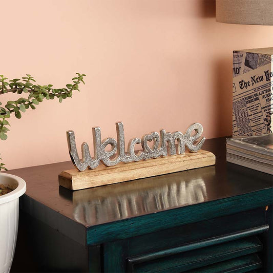 Satine Metal Free Standing Tabletop Welcome Sign | Multiple Colors