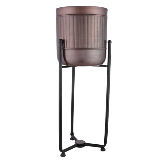 Planter Stand with Copper Striped Pot