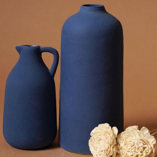 Tiara Matte Finish Ceramic Vase | Set of 2