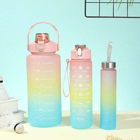 Gradient Sipper Water Bottle | Set Of 3 | Multiple Colors