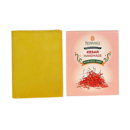 Krishna's Herbal & Ayurveda Kesar Handmade Soap - 100 gms