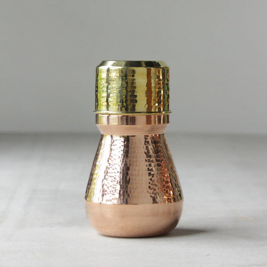 Copper Mini Water Carafe with Brass Glass