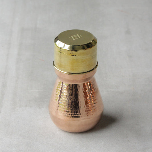 Copper Mini Water Carafe with Brass Glass